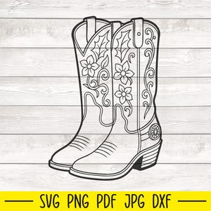 Cowboy Boots Svg, Cowgirl Boots Svg, Cowgilr Svg, Cowboy Hat Svg, Cowboy Silhouette, Country Boots Svg, Cowboy Cut File, Western Svg