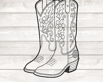 Cowboy Boots Svg, Cowgirl Boots Svg, Cowgilr Svg, Cowboy Hat Svg, Cowboy Silhouette, Country Boots Svg, Cowboy Cut File, Western Svg