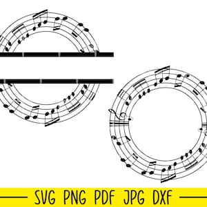Music Frame Svg, Music Notes Svg, Oval Frame Svg, Geometric Border Svg, Border Svg, Oval Svg Cut File, Music Notes Frame Svg