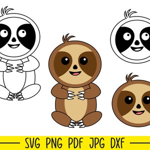 Sloth Svg, Sloth Svg Bundle, Sloth Cut File, Cute Sloth Svg, Baby Sloth Svg, Cute Animal Svg