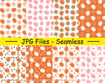 Pumpkin Seamless Pattern, Fall Seamless Pattern, Halloween Seamless Pattern, Seamles Pattern Designs, Pumpkin Pattern
