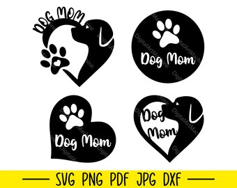 Bundle Svg de maman chien, fichier Svg de patte de coeur de chien, Svg pour amoureux des chiens, Svg de maman de chien, Svg de maman de fourrure, fichier coupe de maman de chien
