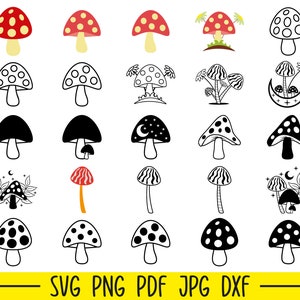 Mushroom Svg, Mushroms Svg Bundle, Mystical Mushroom, Mystical Svg, Mushroom Clipart, Witchy Mushroom Svg