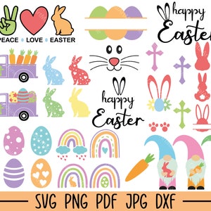 Easter Svg Bundle, Easter Svg, Easter Bunnies Svg, Easter Cut File, Happy Easter