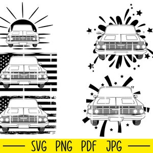 Classic Car Svg, Muscle Car, Muscle Car Svg, Car Clipart, Car,  Grunge Flag Svg, Car Svg, Classic Car, Automobile Svg, Vintage Car Svg