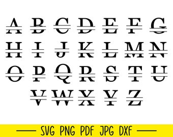 Monogramm Buchstaben svg, Monogramm svg, Split Monogramm svg, Monogramm Alphabet, Alphabet svg, Monogrammschrift svg, Monogrammrahmen svg