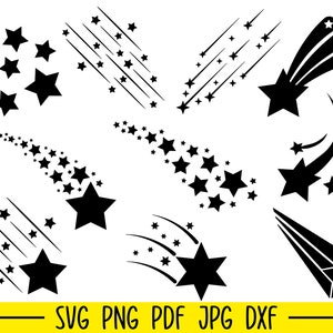 Shooting Star Svg, Shooting Star Svg Bundle, Star Svg Bundle, Star Svg File, Star Cut File, Sparkle Svg, Sparkle Cut Files