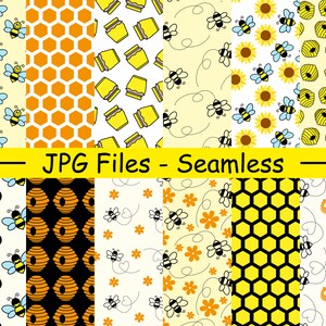 Honey Seamless Pattern, Bee Seamless Pattern, Honey Seamless Pattern,  Seamles Pattern Designs, Bee Pattern