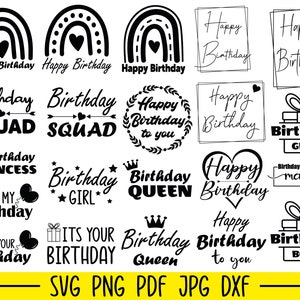 Birthday Svg Bundle, Birthday Queen Svg, Birthday Girl Svg, Birthday Squad Svg, Birthday  Boy Svg