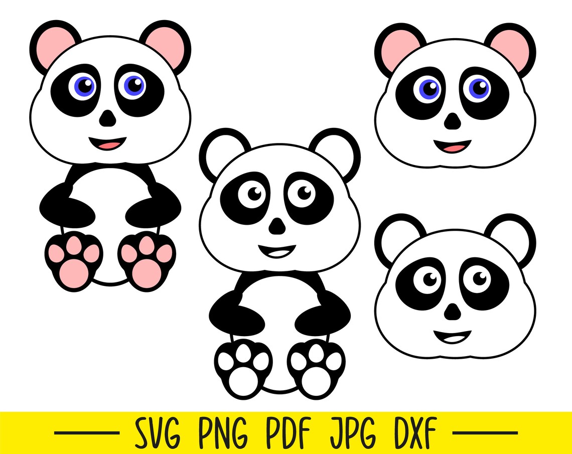 Panda Svg, Panda Svg Bundle, Panda Cut File, Cute Panda Svg, Baby Panda ...