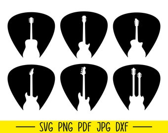 Guitar Pick Svg, Pick Svg, Electric Guitar Svg, Bass Guitar Svg, Guitar Pick Svg Bundle, Music Lover Svg