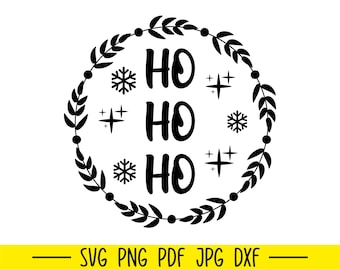 Ho Ho Ho Svg, Ho Ho Ho Cut File, Framed Ho Ho Ho Design, Christmas Svg, Christmas Cut File, Christmas Frame Svg