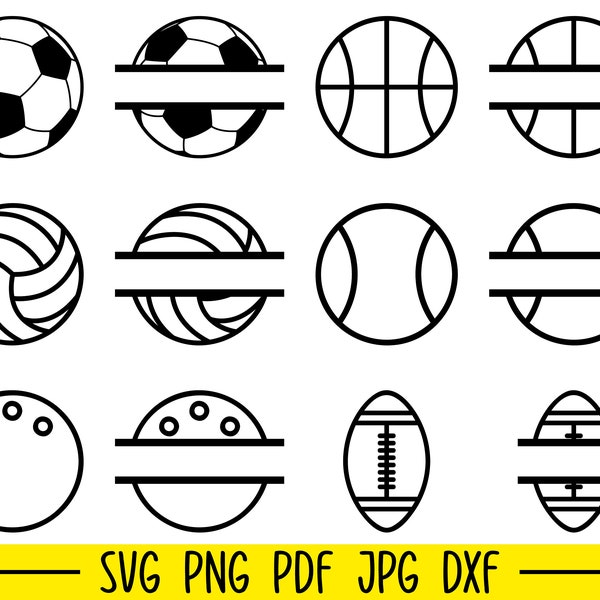 Sports Svg Bundle, Sports Svg, Sports Ball Svg Bundle, Ball Svg, Ball Name Frame Svg Bundle, Soccer Ball Svg, Football Svg