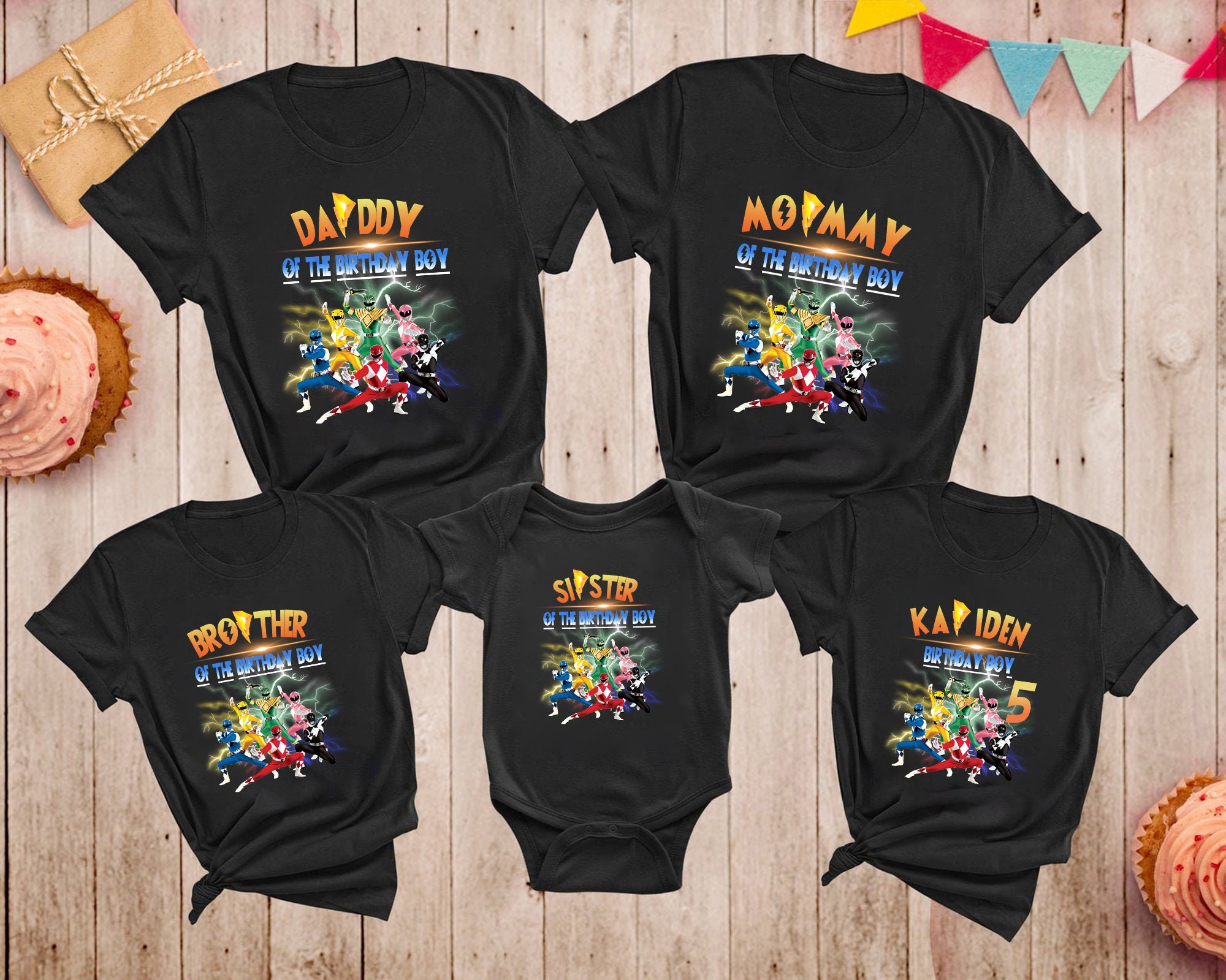 Power Ranger Shirts Pawer Family Party Shirt Birthday Unisex T