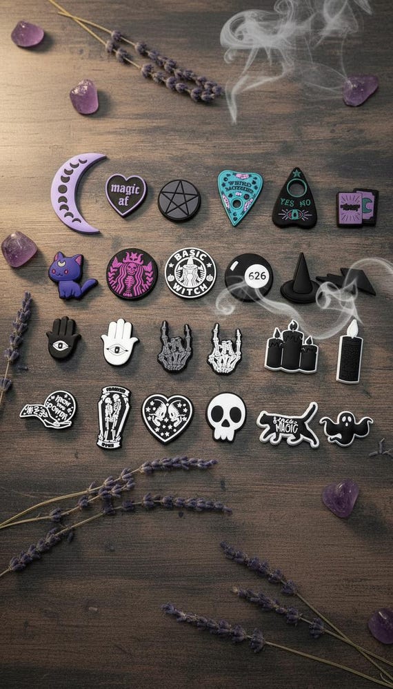 Witchy Halloween Shoe Charms