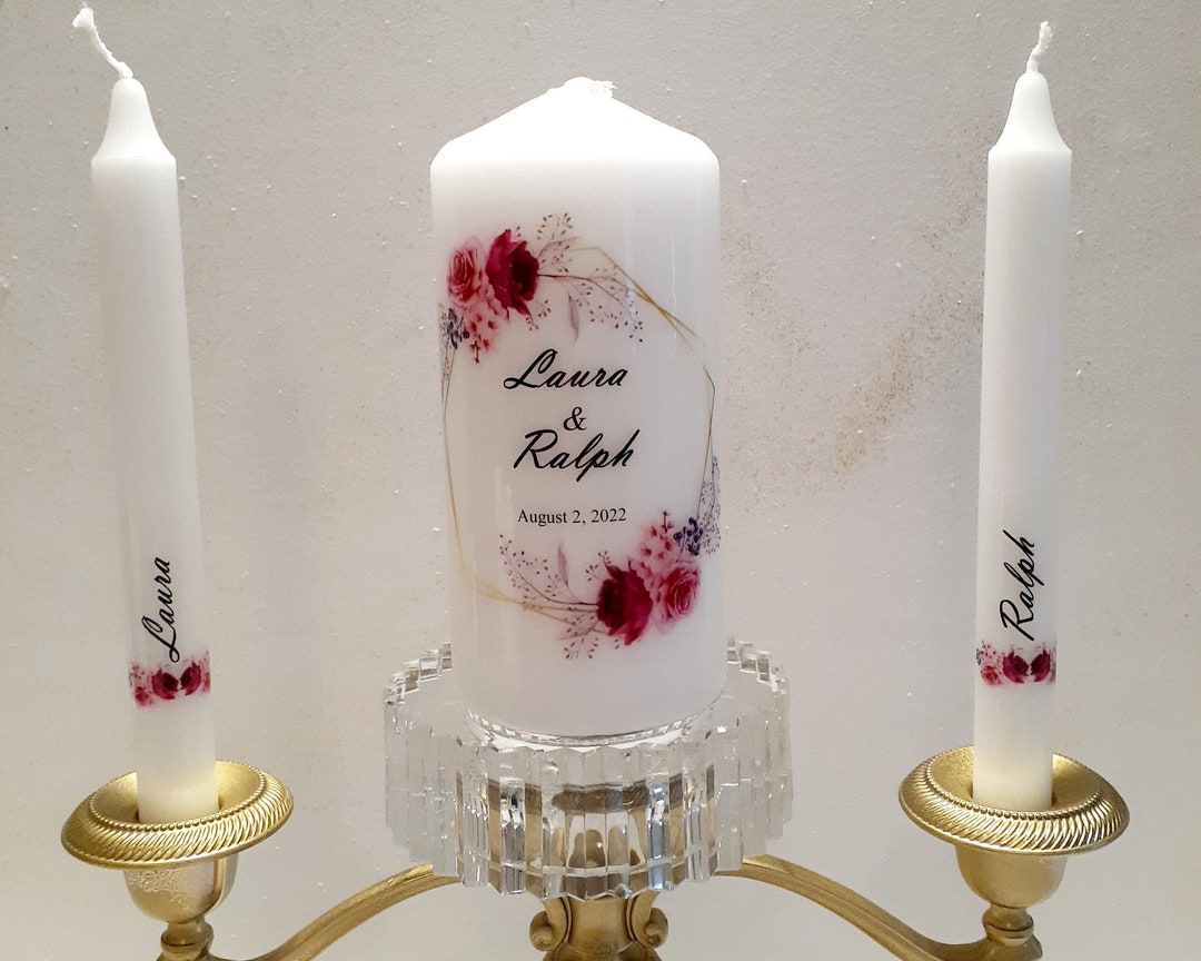 Wedding Unity Candles Personalize Wedding Unity Candles Etsy