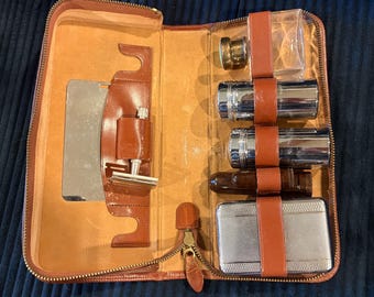 Vintage UK Men's Shaving Kit with initials JR