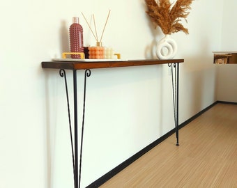 wooden dresuar, narrow console table, narrow entryway table, handmade wood console, dresuar