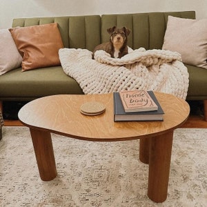 Wooden Coffee Table, Modern coffee table,  Oval coffee table,  Coffee table for living room, Scandi coffee table