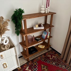 Solid Wood Bookcase, Wooden Bookcase, Solid Wood Shelving Unit,  Minimalist Bookshelf, Modern Shelving Unit, Scandinavian Bookshelf