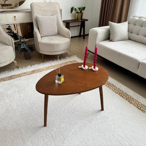 Egg Shape Coffee Table, Oval Coffee Table, Wooden Coffee Table ,Wooden modern style coffee table, Scandinavian Table