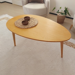 Egg Shape Coffee Table, Oval Coffee Table, Wooden Coffee Table ,Wooden modern style coffee table, Scandinavian Table