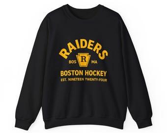 Sudadera de cuello redondo de los Raiders de Boston Hockey / Rozanov 81 Número en la espalda