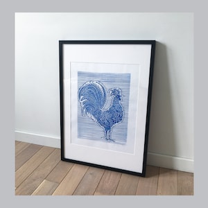 The Cockerel • limited linocut print • artprint