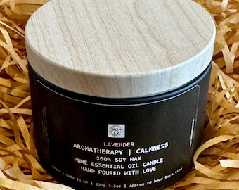 Mini Lavender Soy Candle | Calming aromatherapy toxin free 4oz