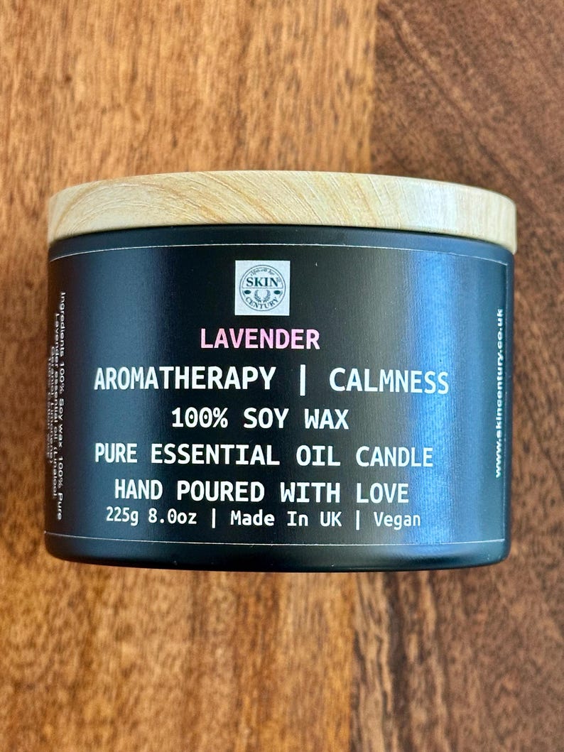 Lavender Soy Candle | Calming aromatherapy toxin free 8oz image 3
