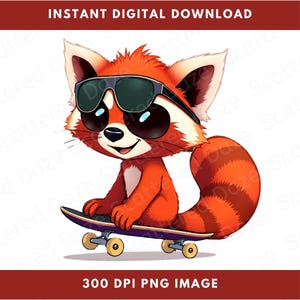 Imágenes prediseñadas de panda rojo lindo, panda rojo PNG, imagen de camiseta de panda rojo, imágenes prediseñadas de animales, PNG de animales lindos, descarga digital