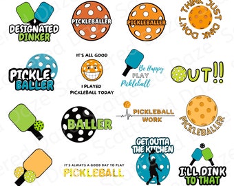 Pickleball PNG Bildpaket: Paddel & Ball Grafiken (Digitaler Download)