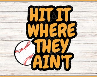 PNG de béisbol "Golpea donde no están", diseño de camiseta de béisbol, descarga digital instantánea