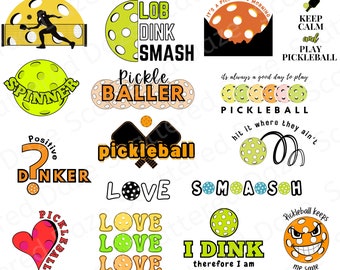 Pickleball PNG Image Bundle: 16 Vibrant Designs (Digital Download)