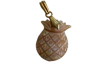 Gold-Plated Mother Of Pearl Pineapple Pendant
