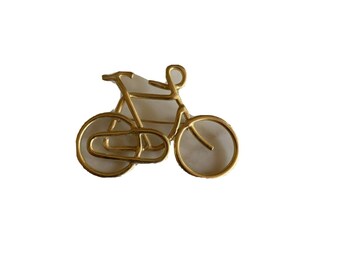 Brooch Gold Bicycle Minimalist Wire Frame Cycling Novelty Pin Accessory