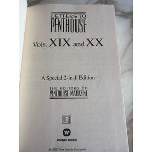 Warner Books Hardcover Black Letters to Penthouse XIX & XX Special 2-in-1 Ed afbeelding 4