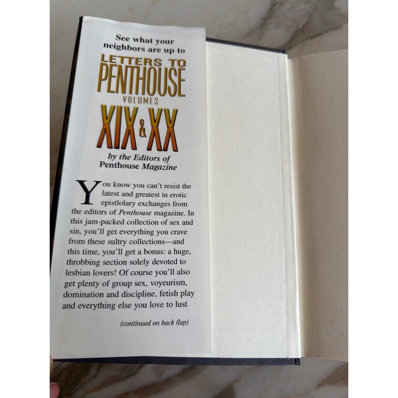 Warner Books Hardcover Black Letters to Penthouse XIX & XX Special 2-in-1 Ed afbeelding 2