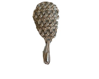 Monet Brooch Silver Tone Textured Openwork Dangle Teardrop Vintage Pin Signed