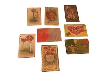 Vintage Valentines Day Postcard Lot - Cupid & Heart  Embossed  Illustrated Card