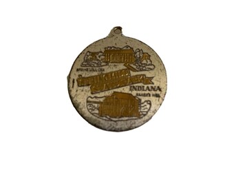 Vintage Spring Mill State Park Indiana Souvenir Medallion Silver Gold Hamer Mill