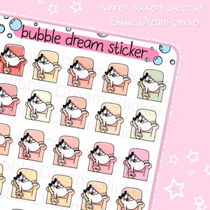 Lazy Day Planner Sticker Sheet, Kawaii Couch Potato, Handmade
