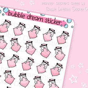Sleep in planner Sticker sheet,  nap time, tired, dreamy evening, sleeping sticker, Bed time, Resting, good night , Sweet Dreams, Emoji