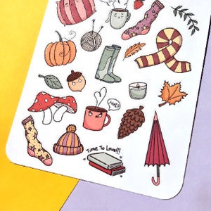 Autumn Sticker Sheet, Planner Stickers, Pumpkin Stickers, Bullet Journal Stickers, Scrapbook Stickers, Coziness, Fall Stickers, Pumpkinspice