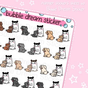 Dog owner Sticker sheet, Dog Lovers planner sticker, pet sticker, walk dog, dog owner sticker Planner Stickers Emoti journal