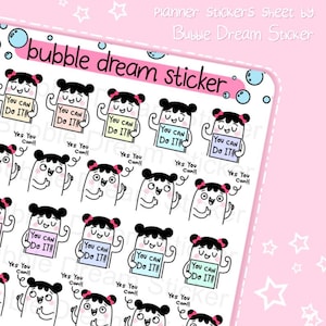 Motivation Sticker sheet | you can do it |  Planner Stickers | Journal STICKERS| Emoti | Positive Stickers/Affirmation Stickers