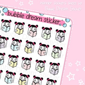 Reading Bobchik Planner Stickers, Handmade Matte Stickers