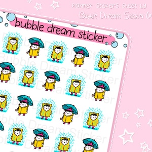 Rainy day Sticker sheet, winter planner sticker, weather sticker, rain sticker, Bullet Journal Stickers, Erin Condren|Emoti  Stickers |