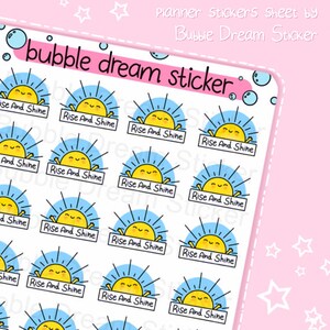 Rise and Shine Doodles - doodled Planner Stickers , Character Stickers, Sunny Stickers, Hobonichi Stickers ,Emoti Stickers , Kawaii Stickers