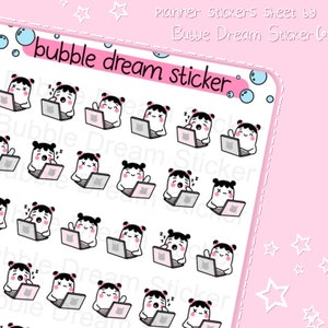 Laptop Planner Sticker Sheet, Working from Home, Emotion Stickers